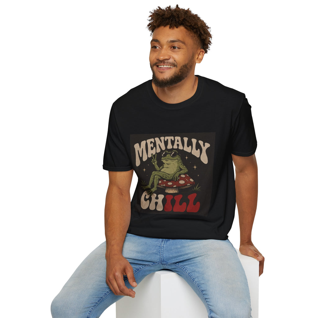 Mentally Chill Frog on a mushroom T-Shirt |