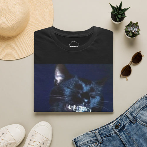 Cat Opium Iced Out Black  Graphic T‑Shirt — Grinning Cat Photo Print