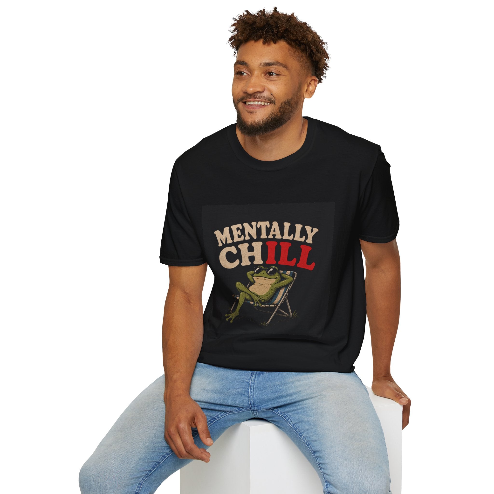 Mentally Chill Frog T-Shirt | Relaxed Cartoon Frog Graphic