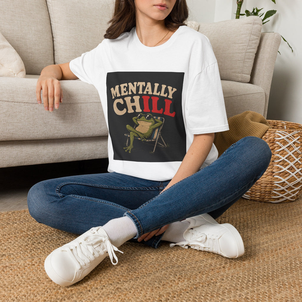 Mentally Chill Frog T-Shirt | Relaxed Cartoon Frog Graphic