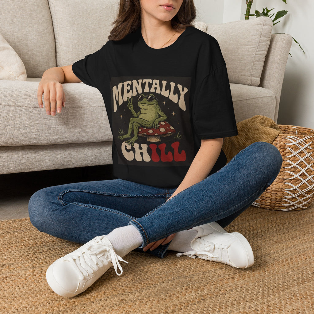 Mentally Chill Frog on a mushroom T-Shirt |