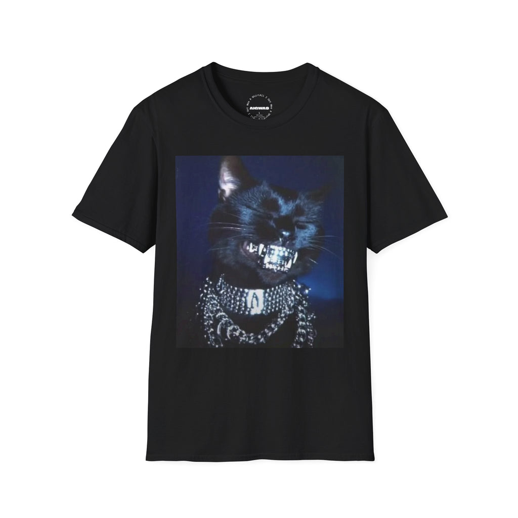 Cat Opium Iced Out Black  Graphic T‑Shirt — Grinning Cat Photo Print